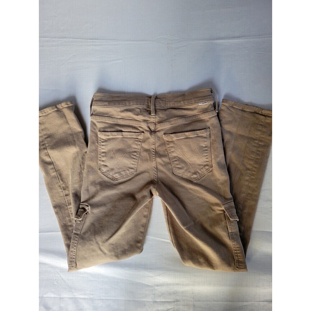 MOTHER Pants Womens 25 Khaki Toasted Brown Mid Rise Dazzler Cargo Ankle - Picture 3 of 10